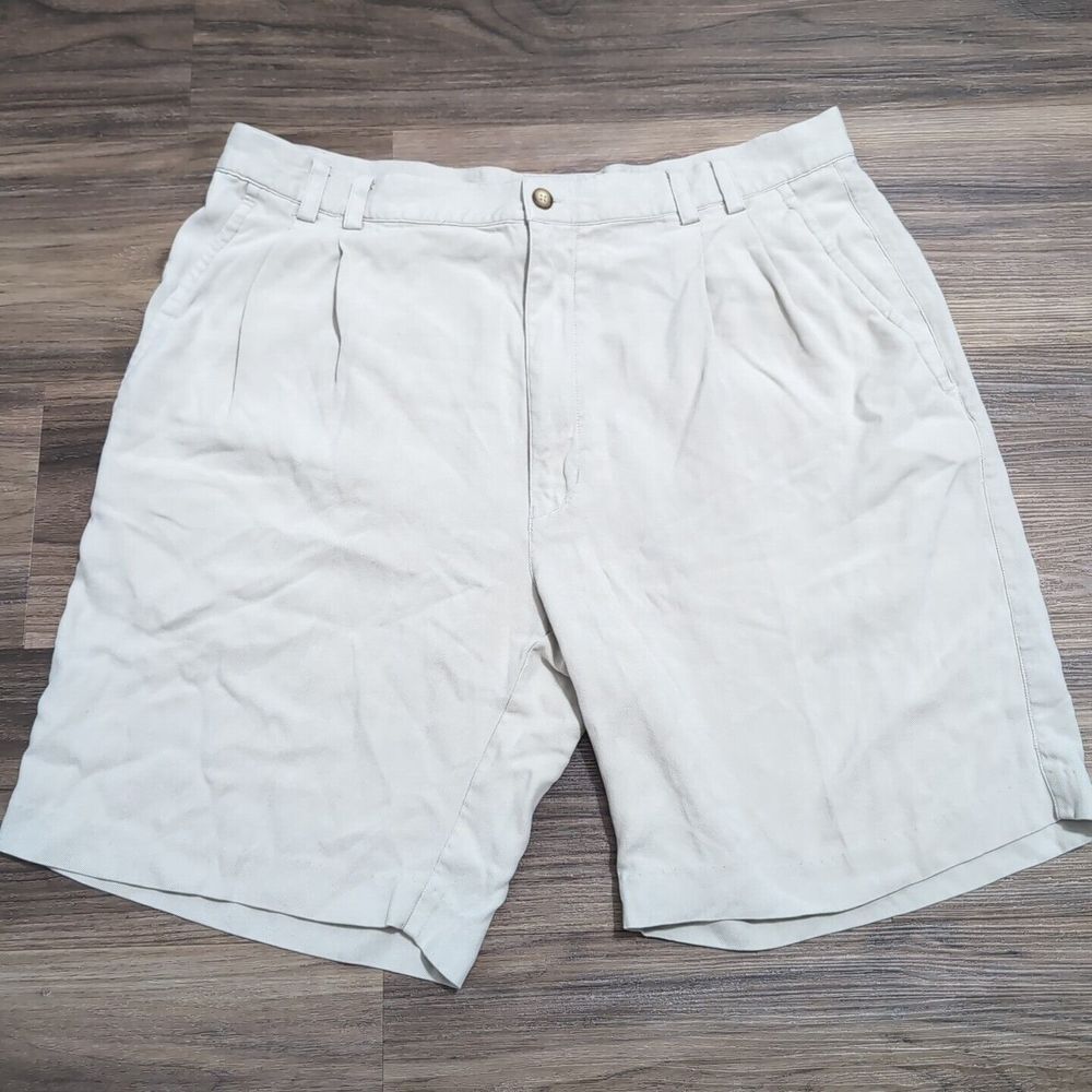 Vintage Axis 100% Silk Shorts Ivory Mens‎ 36"X8" Comfort B23